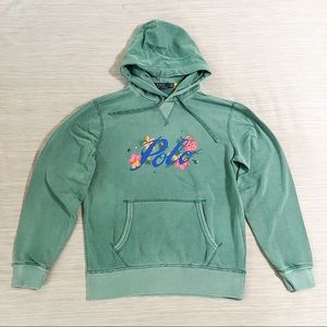 Polo Ralph Lauren Painted Floral Script Logo Hoodie Sweatshirt😳🔥🔥🔥